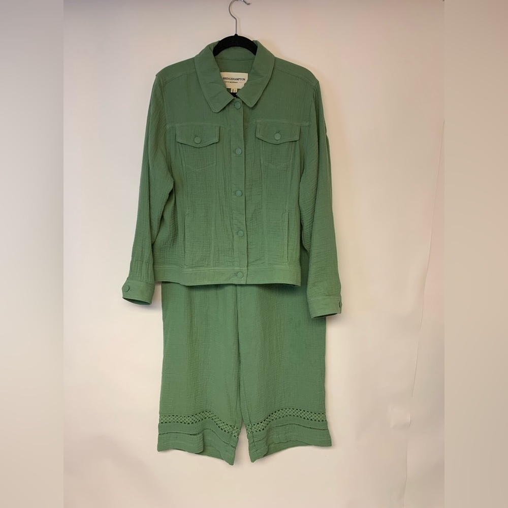 Bridgehampton by Issac Mizrachi Set Bomber Causal Mature Crochet Womens SZ XL